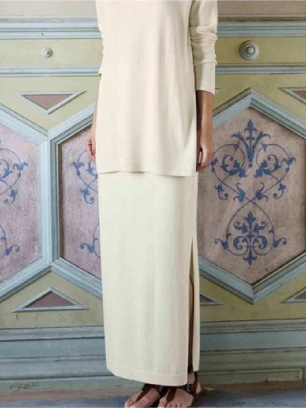 NWT Peruvian Connection Cream Dorsay Skirt And Cream Dorsay Tunic